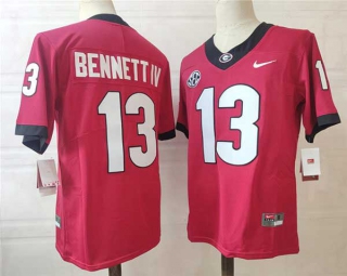 Men's NCAA College Georgia Bulldogs #13 Stetson Bennett IV Football Nike Stitched Jersey Red (3)