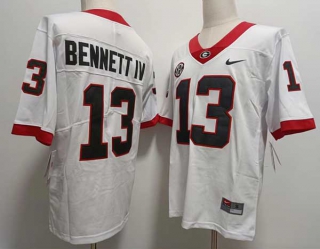 Men's NCAA College Georgia Bulldogs #13 Stetson Bennett IV Football Nike Stitched Jersey White (2)