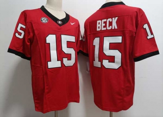 Men's NCAA College Georgia Bulldogs #15 Carson Beck Football Nike Stitched Jersey Red