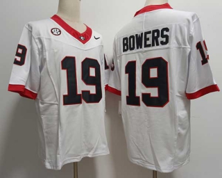 Men's NCAA College Georgia Bulldogs #19 Brock Bowers Football Nike Stitched Jersey White (1)