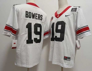 Men's NCAA College Georgia Bulldogs #19 Brock Bowers Football Nike Stitched Jersey White (2)