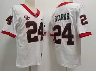 Men's NCAA College Georgia Bulldogs #24 Malaki Starks Football Nike Stitched Jersey White