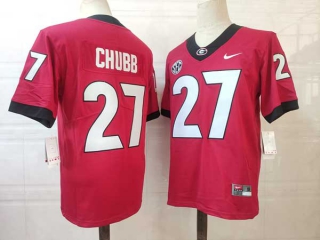 Men's NCAA College Georgia Bulldogs #27 Nick Chubb Football Nike Stitched Jersey Red