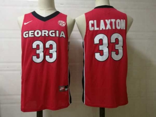 Men's NCAA College Georgia Bulldogs #33 Nicolas Claxton Backetball Nike Stitched Jersey Red