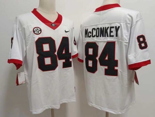 Men's NCAA College Georgia Bulldogs #84 Ladd McConkey Football Nike Stitched Jersey White (2)