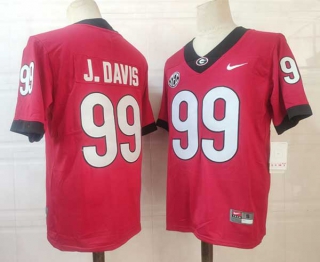 Men's NCAA College Georgia Bulldogs #99 Jordan Davis Football Nike Stitched Jersey Red