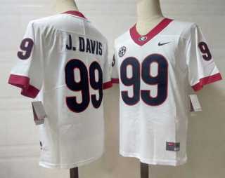 Men's NCAA College Georgia Bulldogs #99 Jordan Davis Football Nike Stitched Jersey White