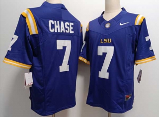 Men's NCAA College LSU Tigers #7 Ja'Marr Chase Football Nike Jersey Purple