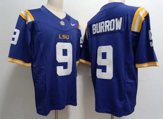 Men's NCAA College LSU Tigers #9 Joe Burrow Football Nike Jersey Purple