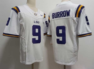 Men's NCAA College LSU Tigers #9 Joe Burrow Football Nike Jersey White