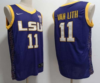 Men's NCAA College LSU Tigers #11 Hailey Van Lith Basketball Nike Jersey Purple