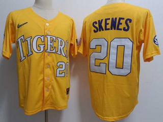 Men's NCAA College LSU Tigers #20 Paul Skenes Baseball Nike Jersey Gold