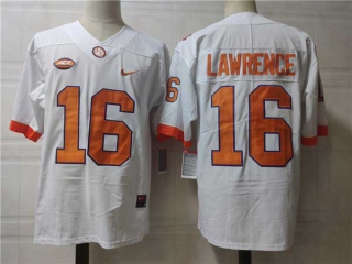 Men's NCAA College Clemson Tigers #16 Trevor Lawrence Football Nike Stitched Jersey White