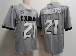 Men's NCAA College Colorado Buffaloes #2 Shilo Sanders Football Nike Stitched Jersey Gray