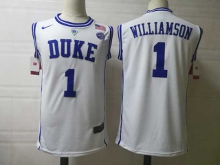 Men's NCAA College Duke Blue Devils #1 Zion Williamson Basketball Nike Stitched Jersey White