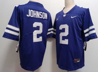 Men's NCAA College Kansas State Wildcats #2 Avery Johnson Football Nike Stitched Jersey Royal