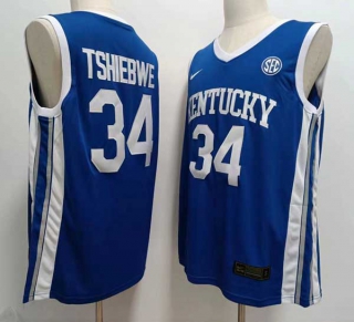 Men's NCAA College Kentucky Wildcats #34 Oscar Tshiebwe Basketball Nike Stitched Jersey Blue