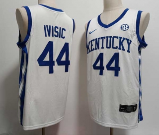 Men's NCAA College Kentucky Wildcats #44 Zvonimir Ivisic Basketball Nike Stitched Jersey White