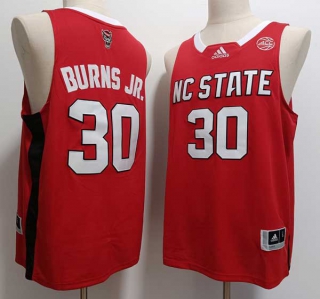 Men's NCAA College NC State Wolfpack #30 DJ Burns JR. Basketball Adidas Stitched Jersey Red