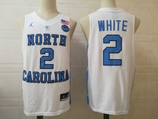 Men's NCAA College North Carolina Tar Heels #2 Coby White Basketball Jordan Brand Stitched Jersey White