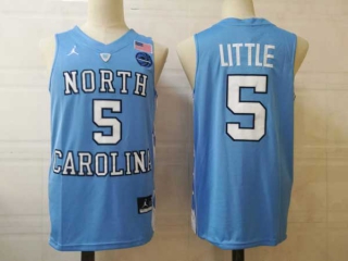 Men's NCAA College North Carolina Tar Heels #5 Nassir Little Basketball Jordan Brand Stitched Jersey Carolina Blue