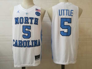 Men's NCAA College North Carolina Tar Heels #5 Nassir Little Basketball Jordan Brand Stitched Jersey White