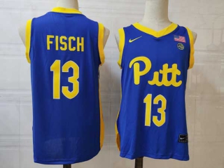 Men's NCAA College Pitt Panthers #13 Aidan Fisch Basketball Nike Jersey Royal