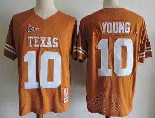 Men's NCAA College Texas Longhorns #10 Vince Young Football Gridiron Greats 2006 Vintage Stitched Jersey Texas Orange