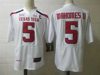 Men's NCAA College Texas Tech Red Raiders #5 Patrick Mahomes II Football Under Armour Stitched Jersey White