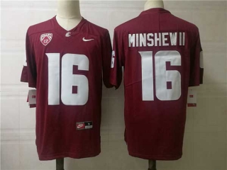 Men's NCAA College Washington State Cougars #16 Gardner Minshew II Football Nike Jersey Crimson