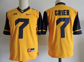 Men's NCAA College West Virginia Mountaineers #7 Will Grier Football Nike Stitched Jersey Gold (1)