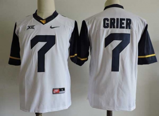 Men's NCAA College West Virginia Mountaineers #7 Will Grier Football Nike Stitched Jersey White (1)