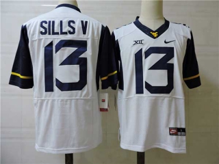 Men's NCAA College West Virginia Mountaineers #13 David Sills V Football Nike Stitched Jersey White