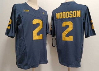 Men's NCAA College Michigan Wolverines #2 Charles Woodson Football Jordan Brand Stitched Jersey Navy