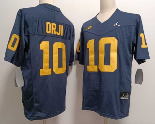 Men's NCAA College Michigan Wolverines #10 Alex Orji Football Jordan Brand Stitched Jersey Navy