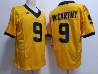 Men's NCAA College Michigan Wolverines #9 J.J. McCarthy Football Jordan Brand Stitched Jersey Yellow