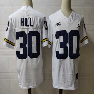 Men's NCAA College Michigan Wolverines #30 Daxton Hill Football Jordan Brand Stitched Jersey White