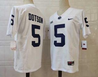 Men's NCAA College Penn State Nittany Lions #5 Jahan Dotson Football Nike Stitched Jersey White (2)