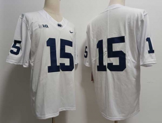 Men's NCAA College Penn State Nittany Lions #15 Drew Allar Football Nike Stitched Jersey White (1)