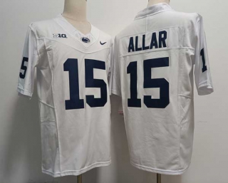 Men's NCAA College Penn State Nittany Lions #15 Drew Allar Football Nike Stitched Jersey White (2)