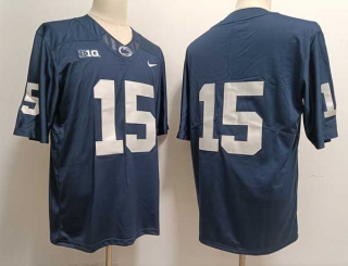 Men's NCAA College Penn State Nittany Lions #15 Drew Allar Football Nike Stitched Jersey Navy (1)