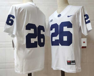 Men's NCAA College Penn State Nittany Lions #26 Saquon Barkley Football Nike Stitched Jersey White (1)