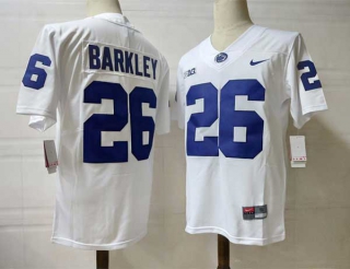 Men's NCAA College Penn State Nittany Lions #26 Saquon Barkley Football Nike Stitched Jersey White (2)