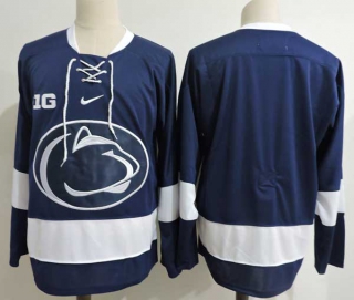 Men's NCAA College Penn State Nittany Lions Blank Hockey Nike Stitched Jersey Navy