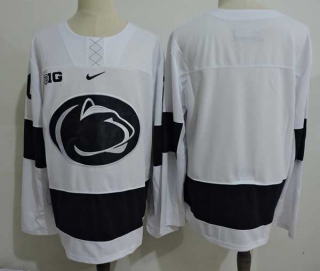 Men's NCAA College Penn State Nittany Lions Blank Hockey Nike Stitched Jersey White