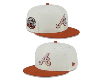 MLB Atlanta Braves New Era White Brown Inaugural Season 2017 Sidepatch 9FIFTY Snapback Hat 2066