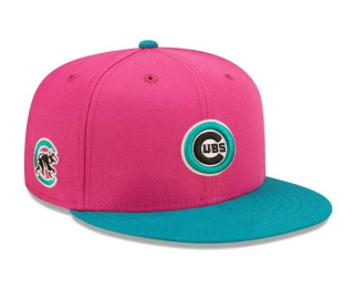 MLB Chicago Cubs New Era Pink Green Cooperstown Collection Passion Forest Sidepatch 9FIFTY Snapback Hat 2012