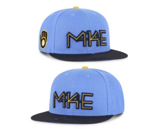 MLB Milwaukee Brewers New Era Powder Blue 2022 City Connect 9FIFTY Snapback Hat 2021