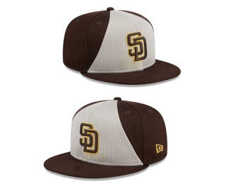 MLB San Diego Padres New Era Brown Gray 2024 Batting Practice 9FIFTY Snapback Hat 2029