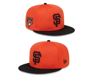 MLB San Francisco Giants New Era Orange Black 2024 Spring Training Sidepatch 9FIFTY Snapback Hat 2034